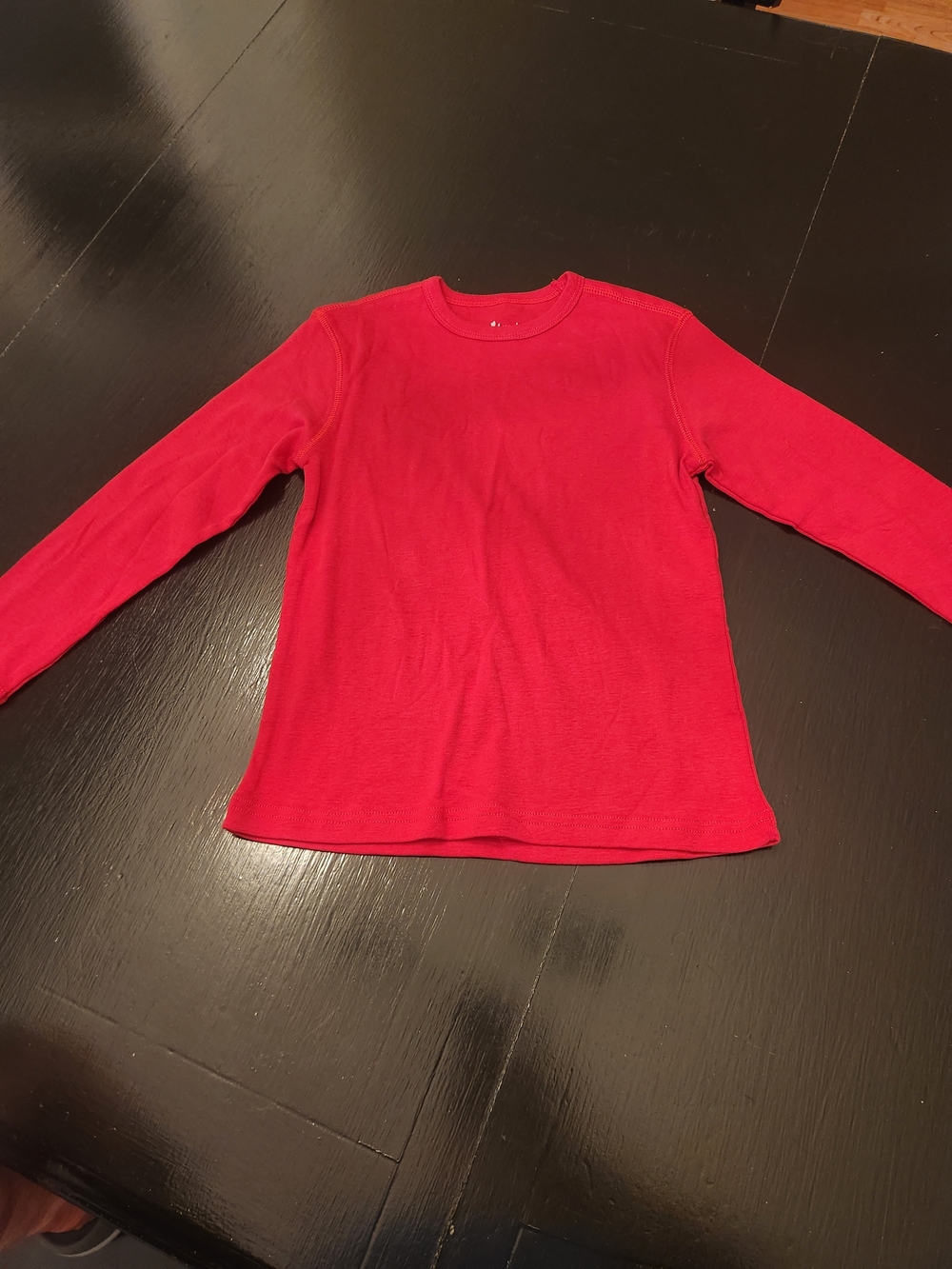 Classic Red Long-Sleeve Crewneck Tee for Kids